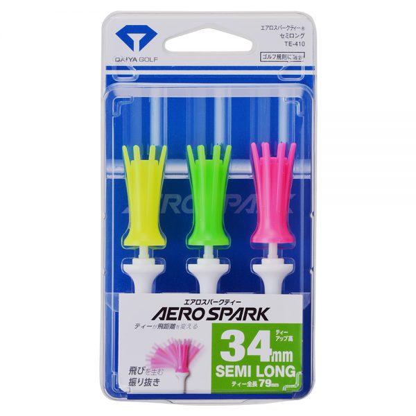 DAIYA Golf Golf Tee, Aerospark Tee, Made in Japan, Extra Long, Long, Semi-Long, Regular, 360° Oscillating Function, Break-Resistant, Golf Regulations, Beginners, Pack of 3