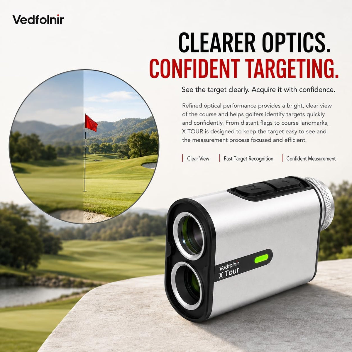 X Tour Pro Golf Laser Rangefinder with Slope & Flag Lock