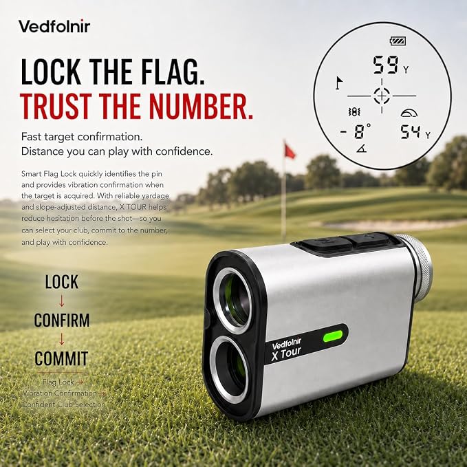 X Tour Pro Golf Laser Rangefinder with Slope & Flag Lock