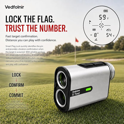 X Tour Pro Golf Laser Rangefinder with Slope & Flag Lock